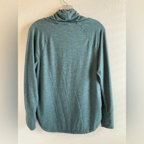 Women’s Soft Funnel Neck Pullover in Kelp Heather - Picture 9 of 12